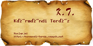 Körmöndi Teréz névjegykártya